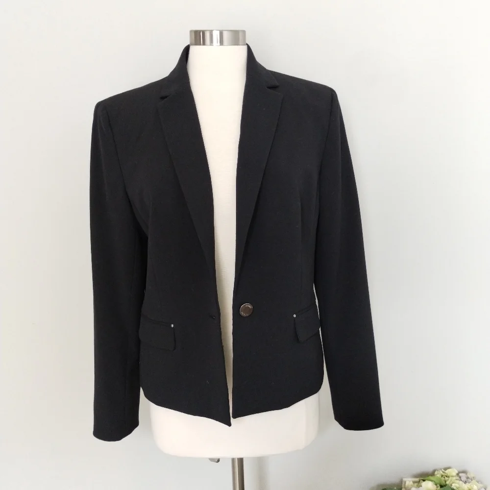 Anne Klein Blazer 14 Black One Button